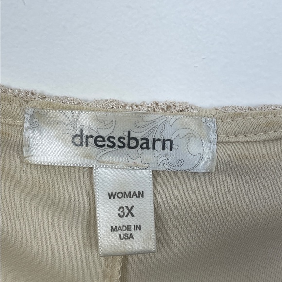 Dress Barn Crochet Cottagecore Flare Elegant Beige Women's 3X Pullover Tunic Top - Picture 10 of 10